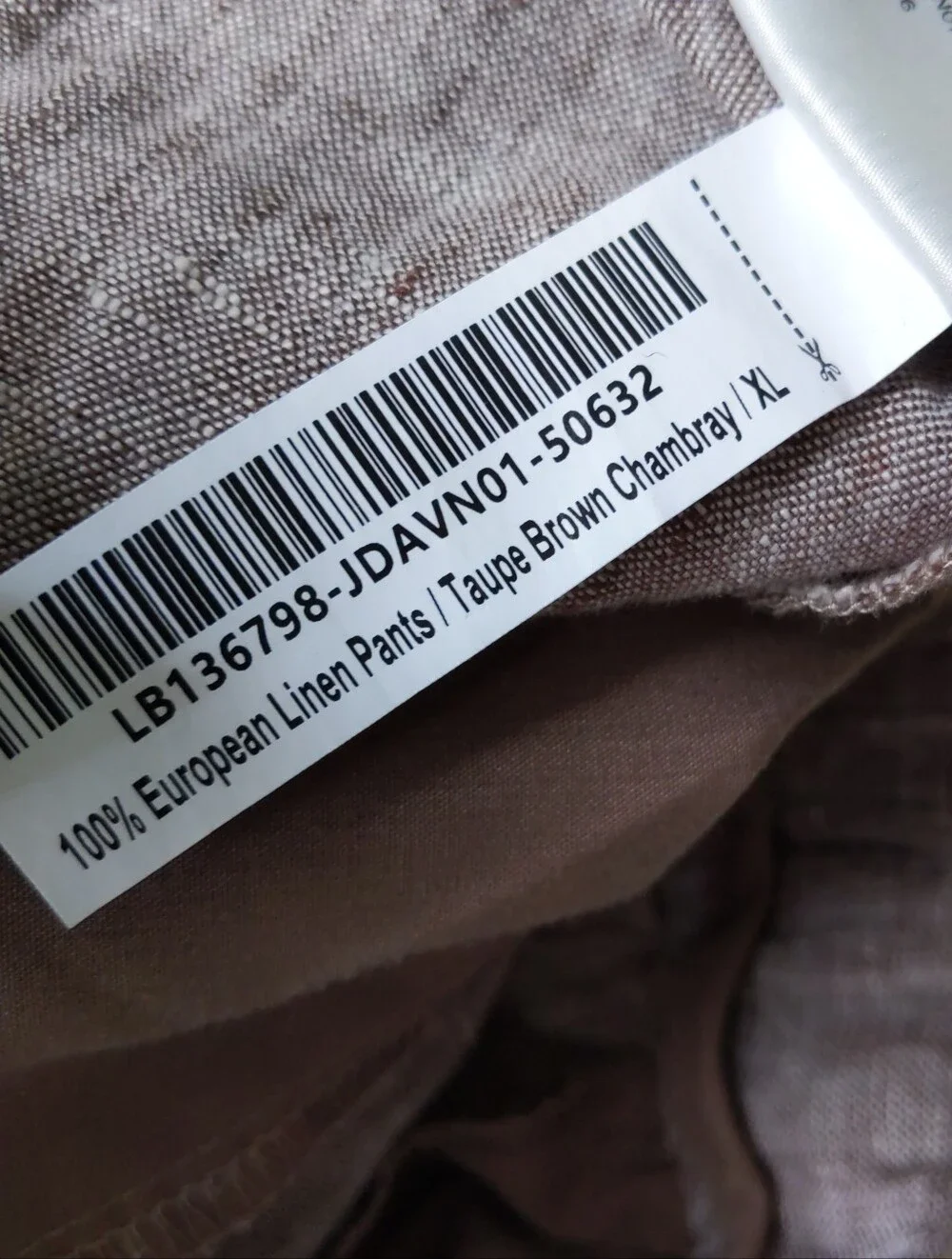 Quince 100% Linen Pants Taupe Brown Women's XL